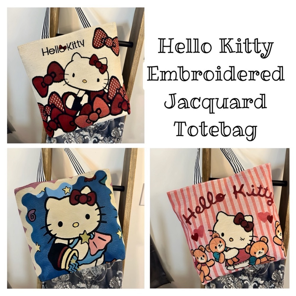 Hello Kitty Embroidered Jacquard Totebags (1 item)